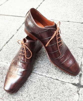 brown croco-print wholecut oxfords by Rozsnyai handmade shoes (4) (Copy)